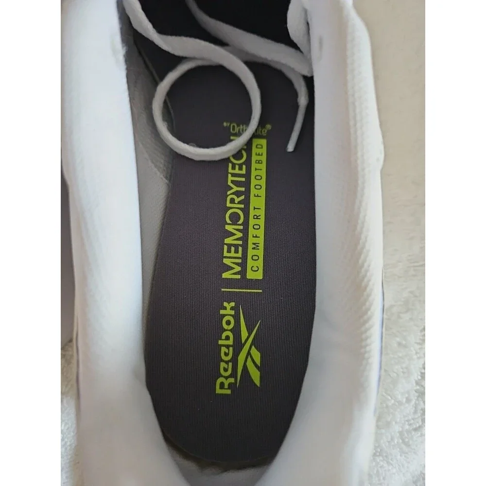Reebok Harman Ripple Clip  Running Shoes White Iridescent Trim NEW Sz 8.5